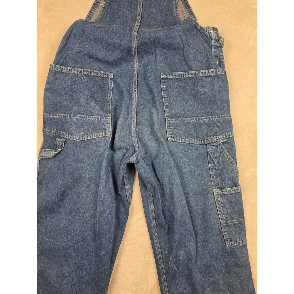 Vintage OshKosh B'gosh Bib Overalls Men 34x28 Blue Vestbak Denim USA Union Made